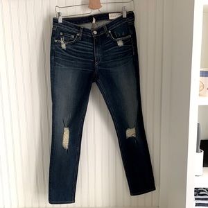 Rag & Bone Distressed Dark Wash Skinny Jean